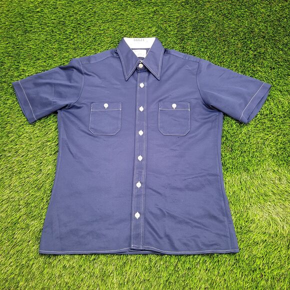 Vintage Arrow Shirt Medium 21x27 Blue Contrast-Stitch - Picture 1 of 10